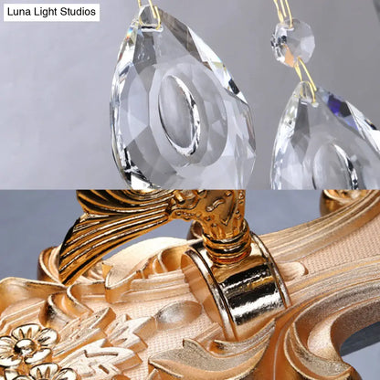 DecorBites™ DecorBites™ Contemporary Crystal Candelabra Wall Lamp - 2-Light Gold Corridor Mount Light