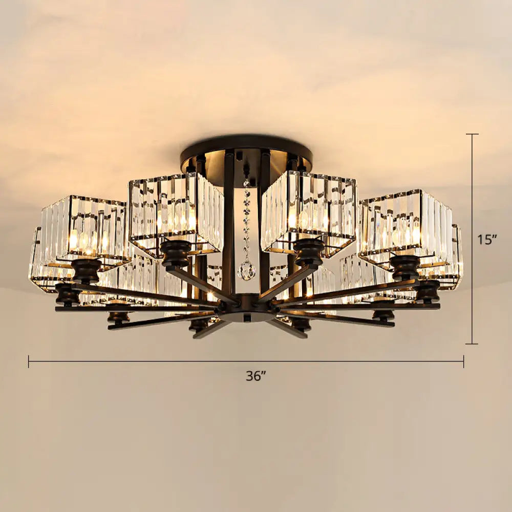 DecorBites™ DecorBites™ Contemporary Crystal Ceiling Lamp with Prismatic K9 Crystals