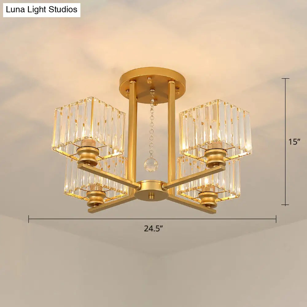 DecorBites™ DecorBites™ Contemporary Crystal Ceiling Lamp with Prismatic K9 Crystals