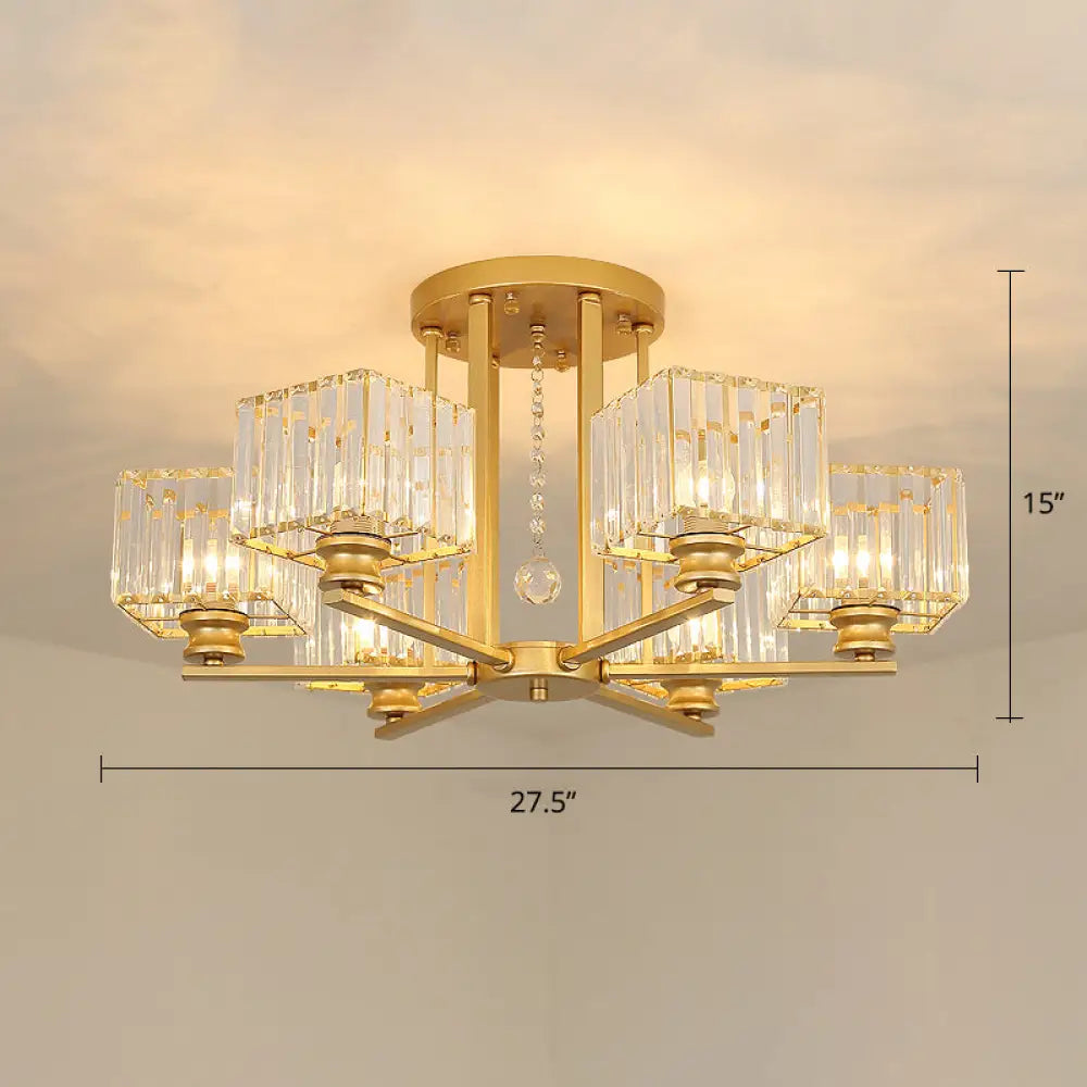 DecorBites™ DecorBites™ Contemporary Crystal Ceiling Lamp with Prismatic K9 Crystals