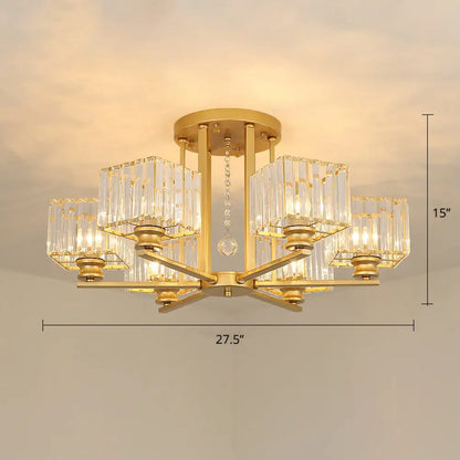 DecorBites™ DecorBites™ Contemporary Crystal Ceiling Lamp with Prismatic K9 Crystals
