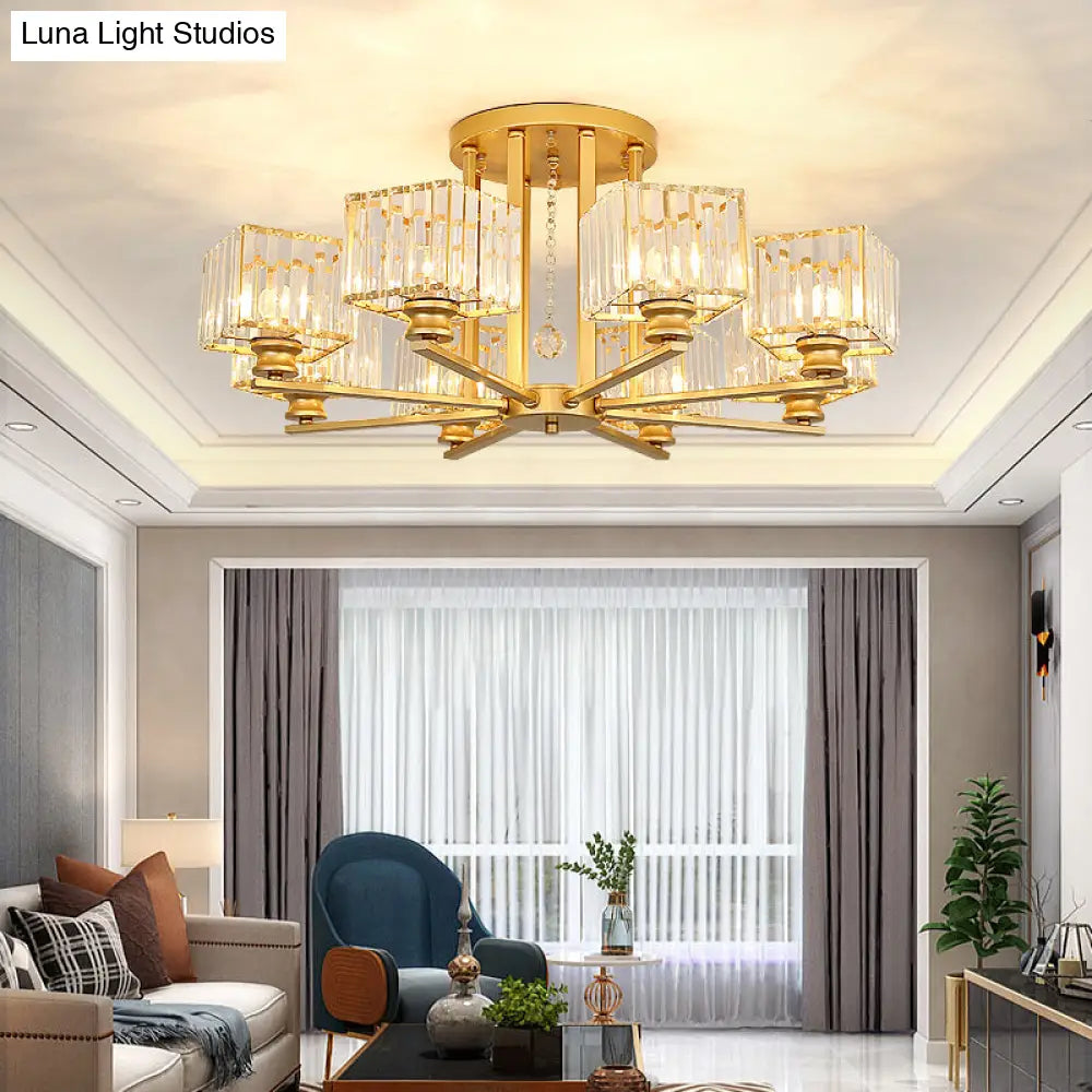 DecorBites™ DecorBites™ Contemporary Crystal Ceiling Lamp with Prismatic K9 Crystals