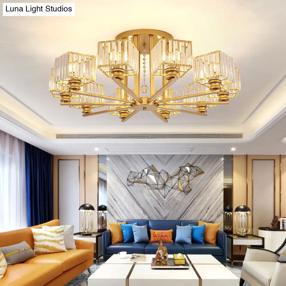 DecorBites™ DecorBites™ Contemporary Crystal Ceiling Lamp with Prismatic K9 Crystals