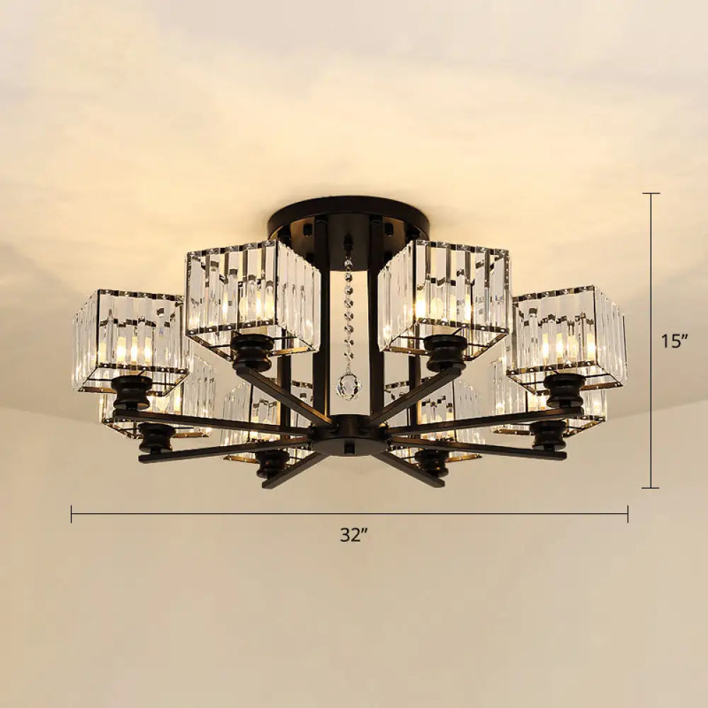 DecorBites™ DecorBites™ Contemporary Crystal Ceiling Lamp with Prismatic K9 Crystals
