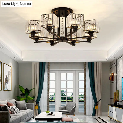 DecorBites™ DecorBites™ Contemporary Crystal Ceiling Lamp with Prismatic K9 Crystals