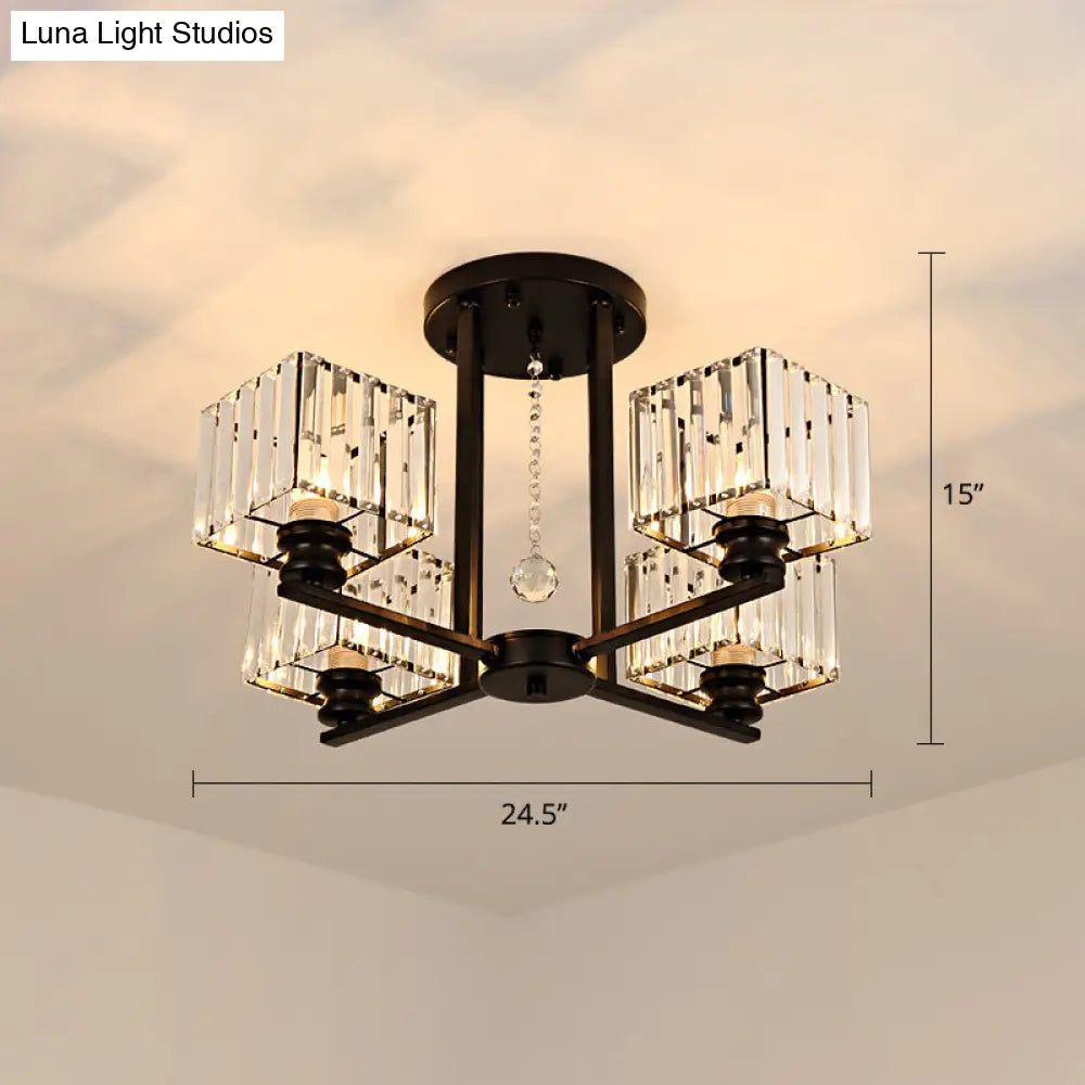 DecorBites™ DecorBites™ Contemporary Crystal Ceiling Lamp with Prismatic K9 Crystals