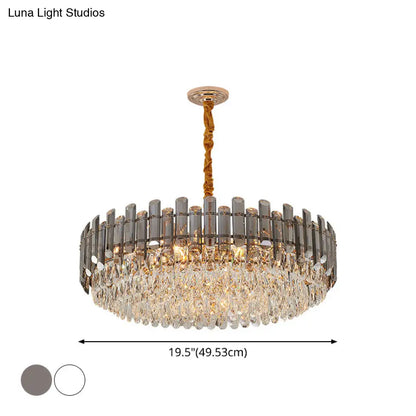 Contemporary Crystal Chandelier Pendant - Rose Gold Tier Suspended Lighting