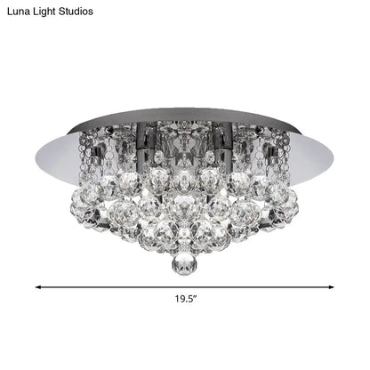 DecorBites™ DecorBites™ Contemporary Crystal Chrome Ceiling Light - Cascading Flush Mount, 3/4/6 Lights, 8"/14"/19.5" Wide