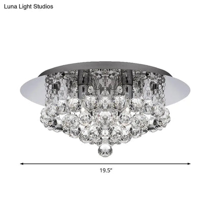 DecorBites™ DecorBites™ Contemporary Crystal Chrome Ceiling Light - Cascading Flush Mount, 3/4/6 Lights, 8"/14"/19.5" Wide