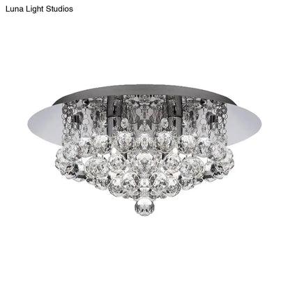 DecorBites™ DecorBites™ Contemporary Crystal Chrome Ceiling Light - Cascading Flush Mount, 3/4/6 Lights, 8"/14"/19.5" Wide