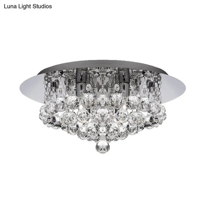 DecorBites™ DecorBites™ Contemporary Crystal Chrome Ceiling Light - Cascading Flush Mount, 3/4/6 Lights, 8"/14"/19.5" Wide