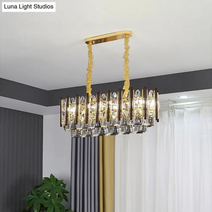 Lámpara de techo colgante DecorBites™ de estilo contemporáneo con forma de cono de cristal y acabado dorado - 10 bombillas