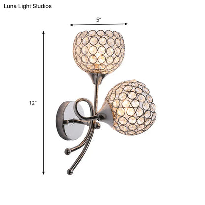 Aplique de pared DecorBites™ de cristal contemporáneo con doble cabezal - Lámpara de pared plateada