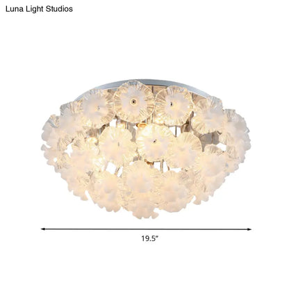 DecorBites™ DecorBites™ Contemporary Crystal Flower Ceiling Flushmount Light - 4 Lights, Chrome Finish - Perfect for Living Room