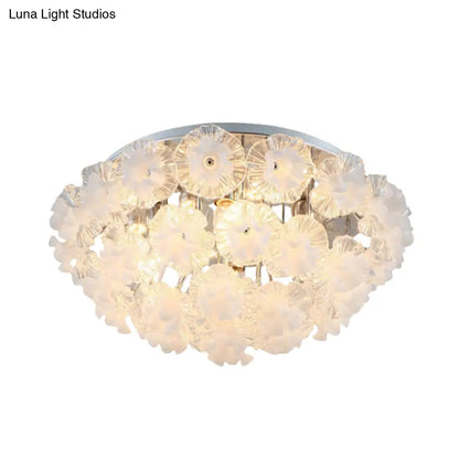 DecorBites™ DecorBites™ Contemporary Crystal Flower Ceiling Flushmount Light - 4 Lights, Chrome Finish - Perfect for Living Room