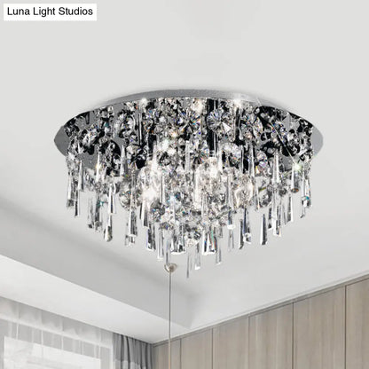 DecorBites™ DecorBites™ Contemporary Crystal Fringe Flush Mount Ceiling Light with 4 Chrome Heads