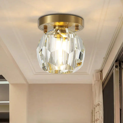 Lámpara de techo empotrada DecorBites™ con globo de cristal contemporáneo para pasillo - 1 luz, latón