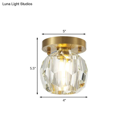 Lámpara de techo empotrada DecorBites™ con globo de cristal contemporáneo para pasillo - 1 luz, latón