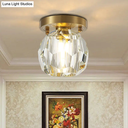 Lámpara de techo empotrada DecorBites™ con globo de cristal contemporáneo para pasillo - 1 luz, latón