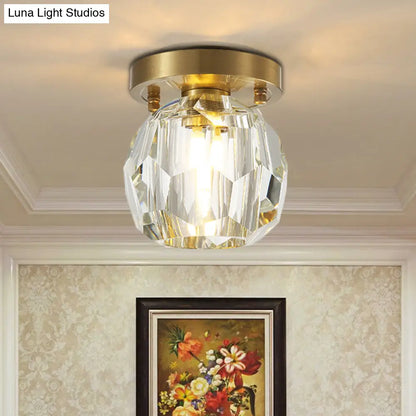Lámpara de techo empotrada DecorBites™ con globo de cristal contemporáneo para pasillo - 1 luz, latón