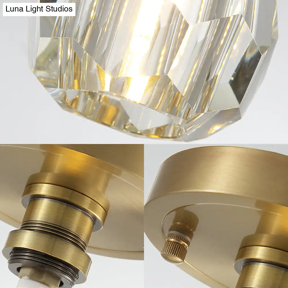 Lámpara de techo empotrada DecorBites™ con globo de cristal contemporáneo para pasillo - 1 luz, latón