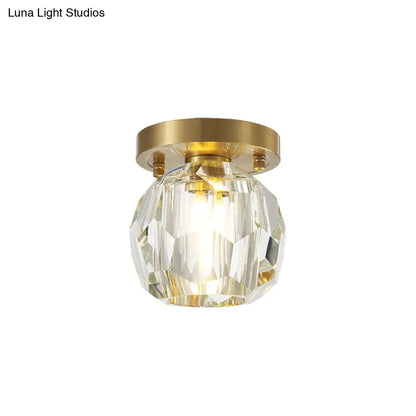 Lámpara de techo empotrada DecorBites™ con globo de cristal contemporáneo para pasillo - 1 luz, latón