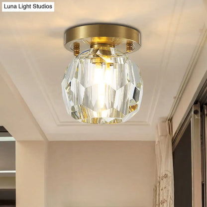 Lámpara de techo empotrada DecorBites™ con globo de cristal contemporáneo para pasillo - 1 luz, latón