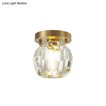 Lámpara de techo empotrada DecorBites™ con globo de cristal contemporáneo para pasillo - 1 luz, latón
