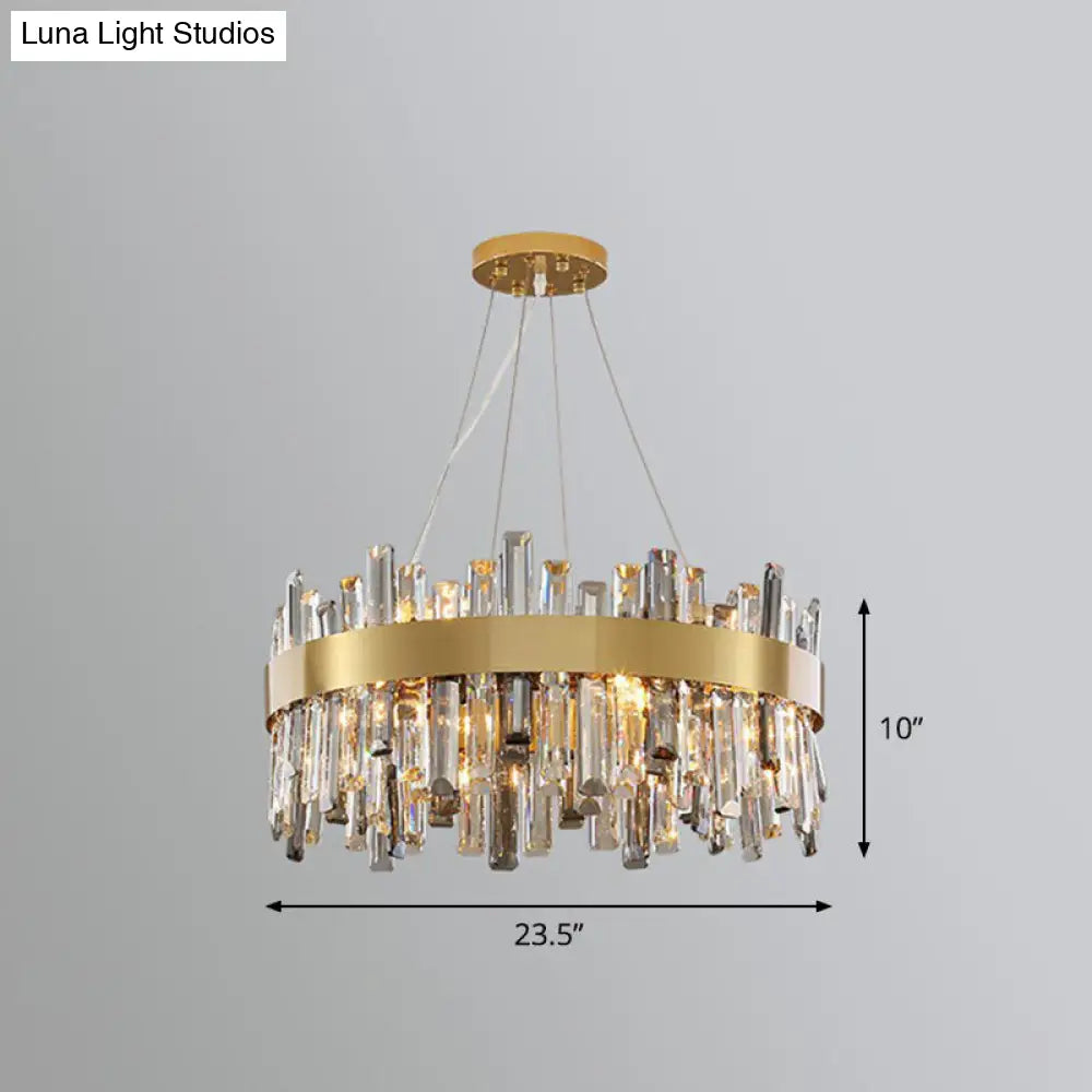 Contemporary Crystal Gold Chandelier Pendant Light for Living Room