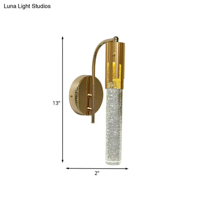 Aplique de pared DecorBites™ contemporáneo de cristal dorado con luz LED para sala de estar