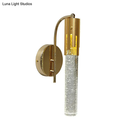 Aplique de pared DecorBites™ contemporáneo de cristal dorado con luz LED para sala de estar