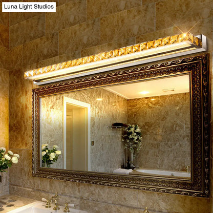 Aplique de pared DecorBites™ Contemporary Crystal Gold - Luz lineal para tocador con luz cálida/blanca para baño - Varias opciones de ancho
