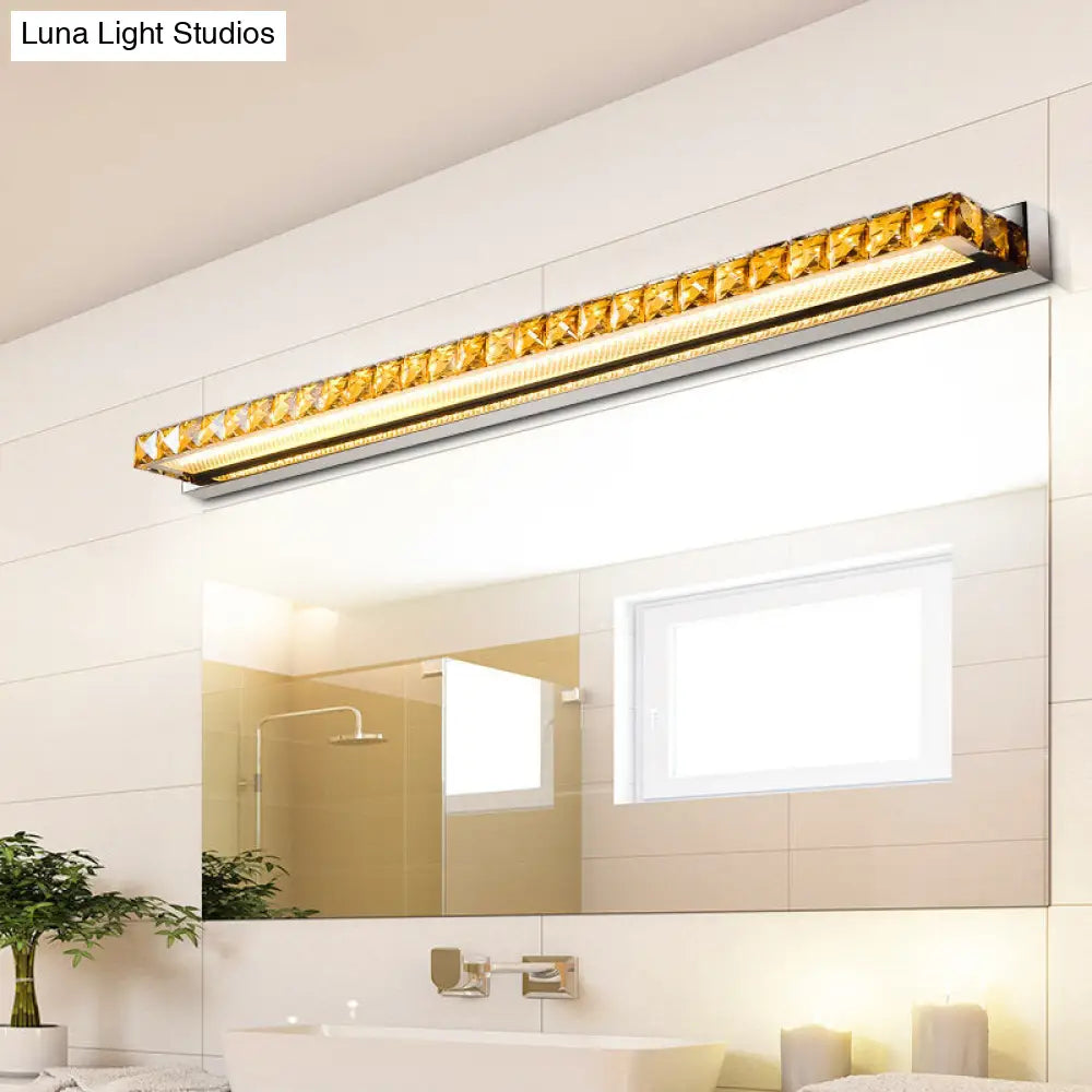 Aplique de pared DecorBites™ Contemporary Crystal Gold - Luz lineal para tocador con luz cálida/blanca para baño - Varias opciones de ancho