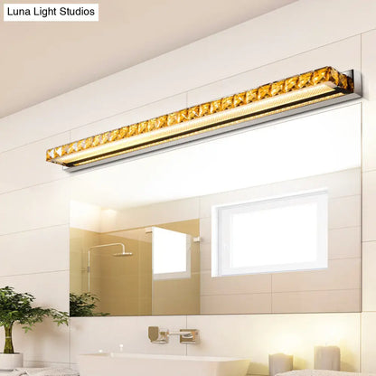 Aplique de pared DecorBites™ Contemporary Crystal Gold - Luz lineal para tocador con luz cálida/blanca para baño - Varias opciones de ancho