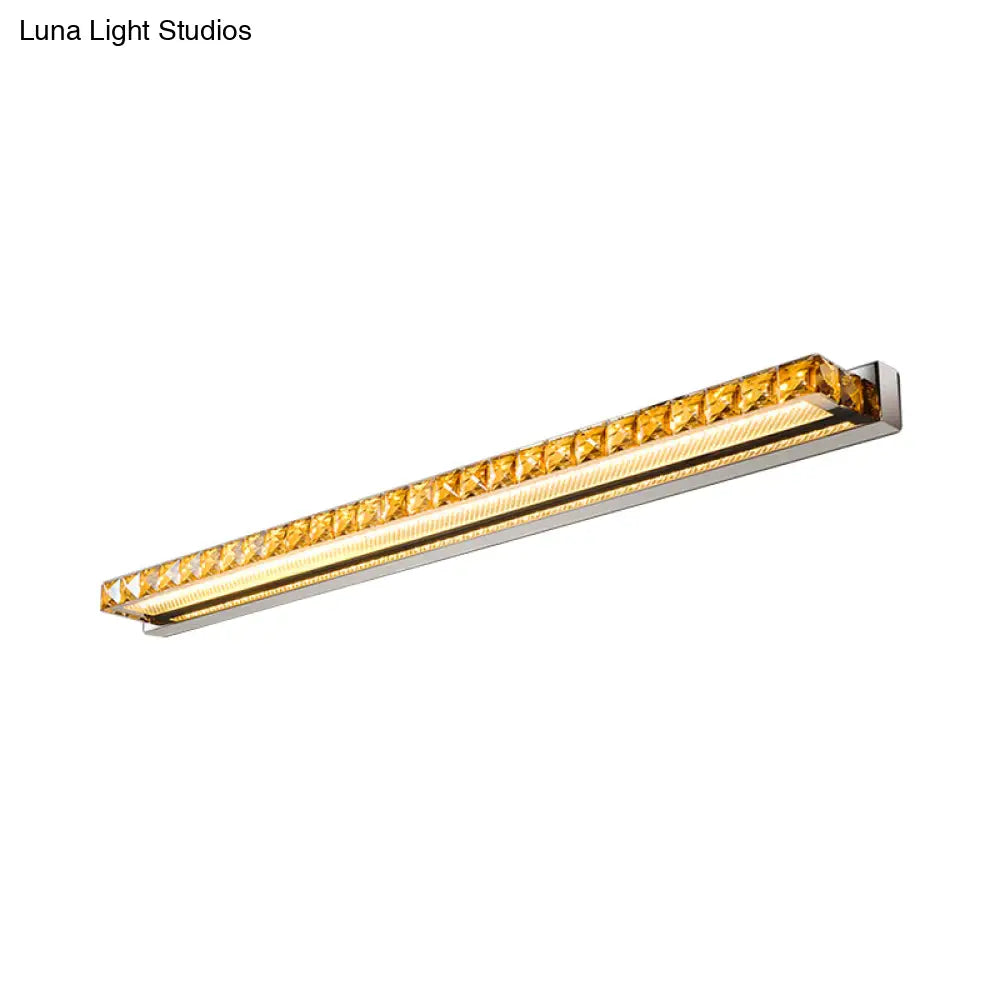 Aplique de pared DecorBites™ Contemporary Crystal Gold - Luz lineal para tocador con luz cálida/blanca para baño - Varias opciones de ancho