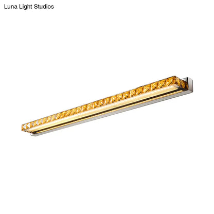 Aplique de pared DecorBites™ Contemporary Crystal Gold - Luz lineal para tocador con luz cálida/blanca para baño - Varias opciones de ancho