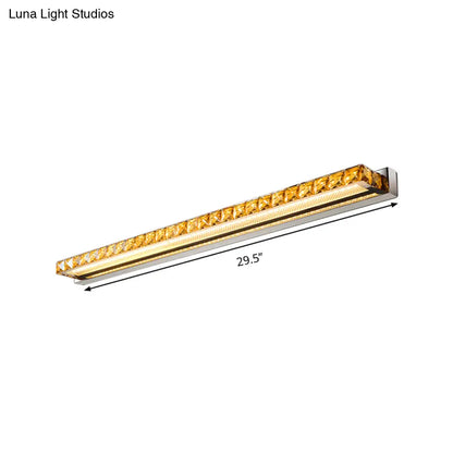 Aplique de pared DecorBites™ Contemporary Crystal Gold - Luz lineal para tocador con luz cálida/blanca para baño - Varias opciones de ancho
