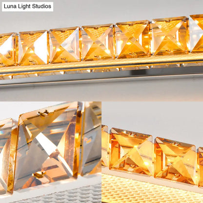 Aplique de pared DecorBites™ Contemporary Crystal Gold - Luz lineal para tocador con luz cálida/blanca para baño - Varias opciones de ancho