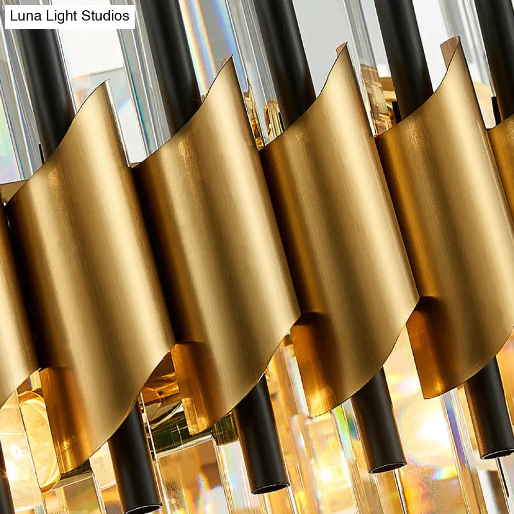 Lámpara colgante contemporánea de cristal - Araña dorada de 12/16 luces