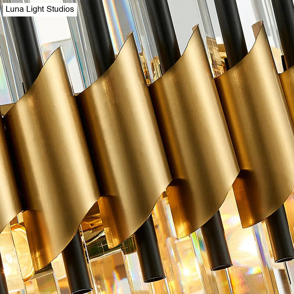 Lámpara colgante contemporánea de cristal - Araña dorada de 12/16 luces