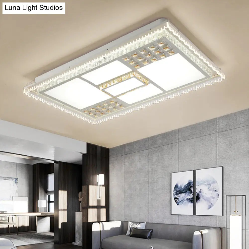 Lámpara de techo LED de cristal contemporánea DecorBites™ para sala de estar - Montaje empotrado blanco