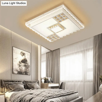 Lámpara de techo LED de cristal contemporánea DecorBites™ para sala de estar - Montaje empotrado blanco