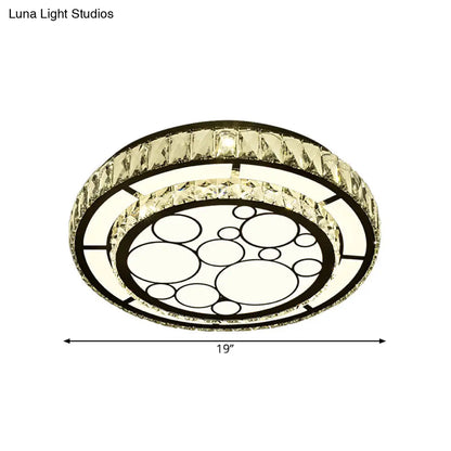 DecorBites™ DecorBites™ Contemporary Crystal LED Ceiling Light Flush Mount - Modern Hand-Cut Design, Chrome Finish - 10"/19" Wide