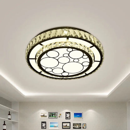 DecorBites™ DecorBites™ Contemporary Crystal LED Ceiling Light Flush Mount - Modern Hand-Cut Design, Chrome Finish - 10"/19" Wide
