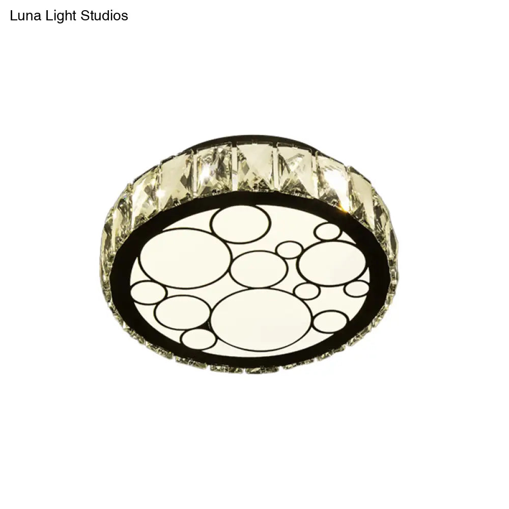 DecorBites™ DecorBites™ Contemporary Crystal LED Ceiling Light Flush Mount - Modern Hand-Cut Design, Chrome Finish - 10"/19" Wide