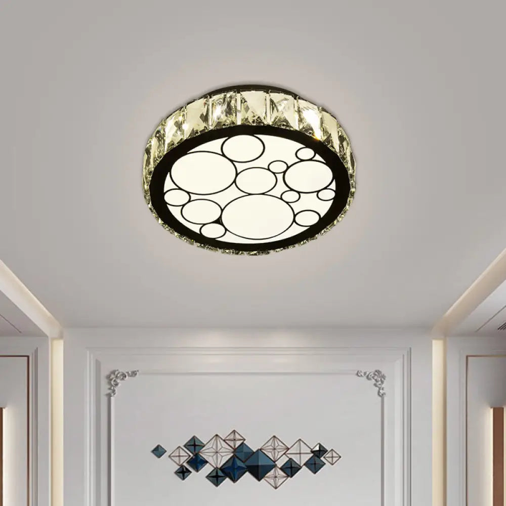 DecorBites™ DecorBites™ Contemporary Crystal LED Ceiling Light Flush Mount - Modern Hand-Cut Design, Chrome Finish - 10"/19" Wide