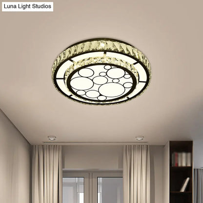DecorBites™ DecorBites™ Contemporary Crystal LED Ceiling Light Flush Mount - Modern Hand-Cut Design, Chrome Finish - 10"/19" Wide