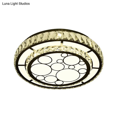 DecorBites™ DecorBites™ Contemporary Crystal LED Ceiling Light Flush Mount - Modern Hand-Cut Design, Chrome Finish - 10"/19" Wide