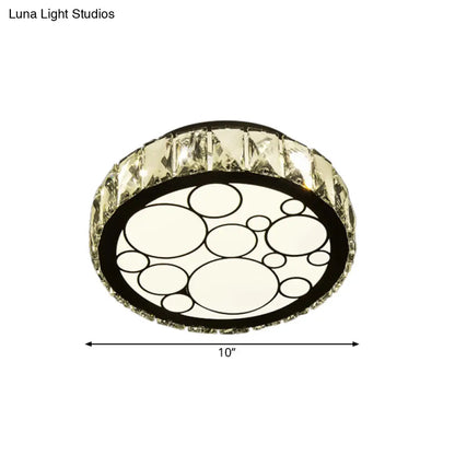 DecorBites™ DecorBites™ Contemporary Crystal LED Ceiling Light Flush Mount - Modern Hand-Cut Design, Chrome Finish - 10"/19" Wide