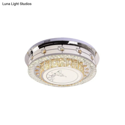 DecorBites™ DecorBites™ Contemporary Crystal LED Ceiling Light with Butterfly Pattern - Chrome Flush Mount Fixture - 23.5"/31.5" W